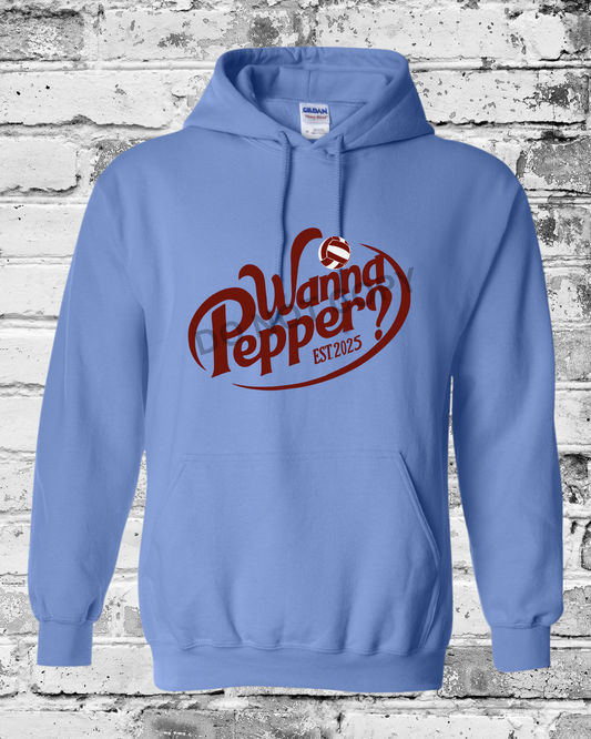 Adult Carolina Blue Hoodie w/Maroon Wanna Pepper