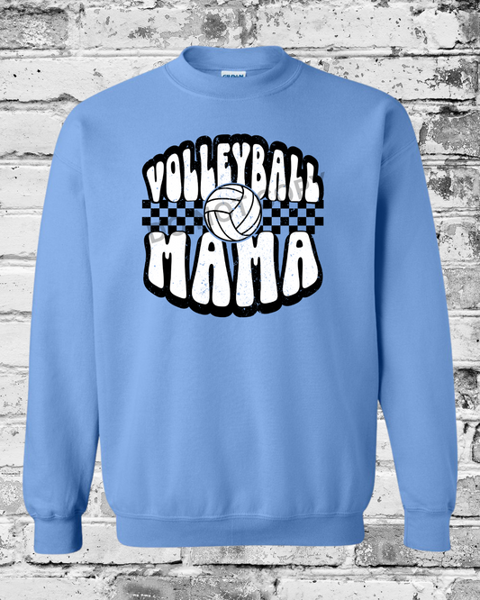 Adult Carolina Blue Crewneck w/Retro Volleyball Mama