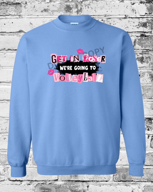 Adult Carolina Blue Crewneck w/Get in Loser