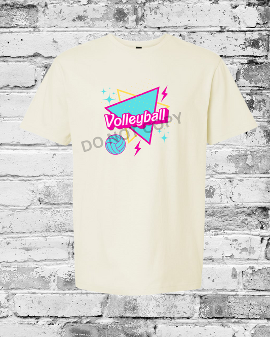 Adult Off White T-Shirt w/Barbie Volleyball