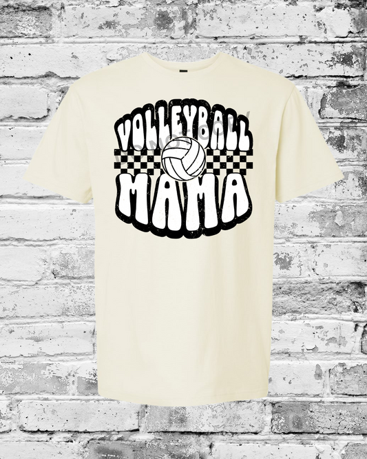 Adult Off White T-Shirt w/Retro Volleyball Mama