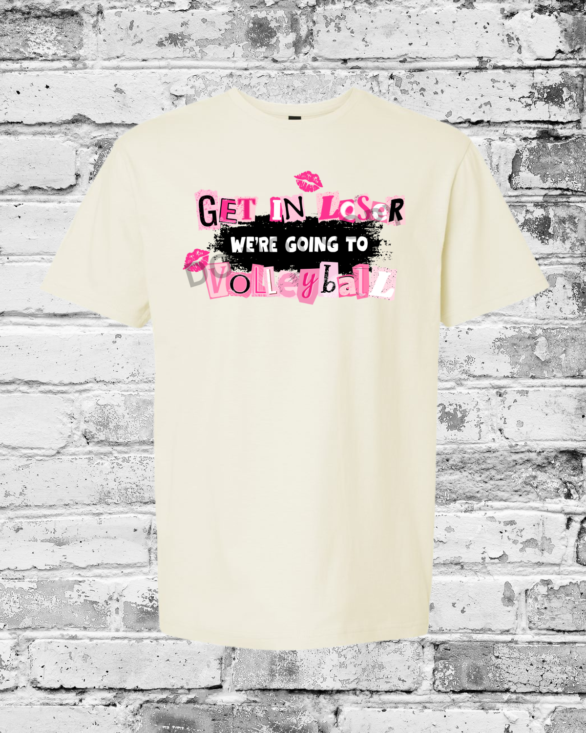 Adult Off White T-Shirt w/Get in Loser