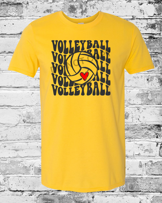 Adult Daisy T-Shirt w/Black Wave Volleyball
