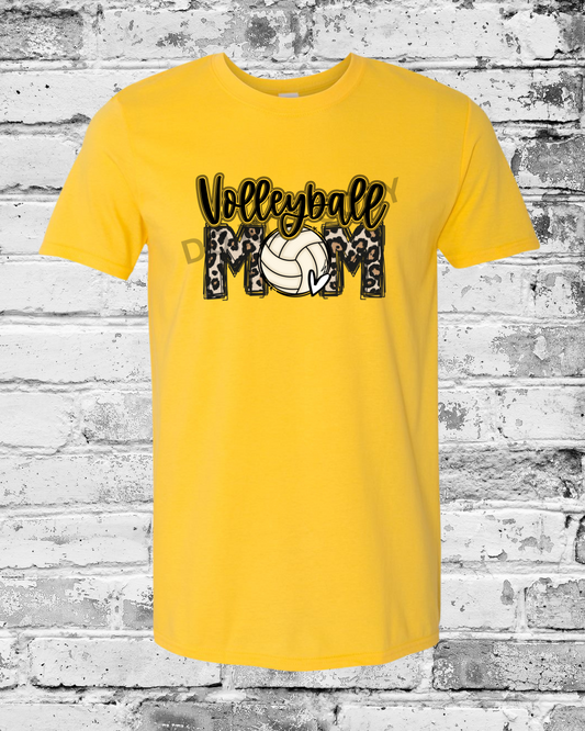 Adult Daisy T-Shirt w/Leopard Volleyball Mom