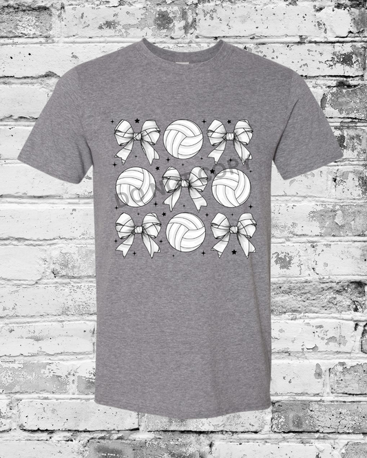 Adult Graphite Heather T-Shirt w/Bow