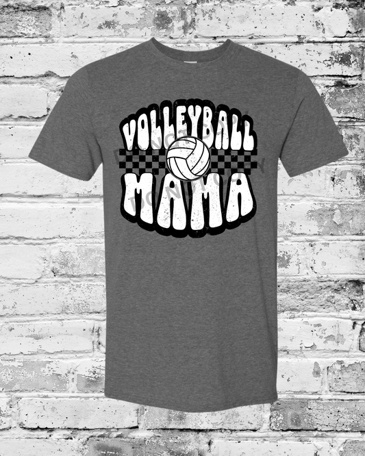 Adult Heather Dark Grey T-Shirt w/Retro Volleyball Mama