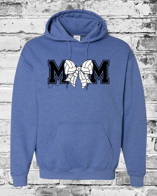 Adult Heather Deep Royal Hoodie w/Mom Volleyball Bow