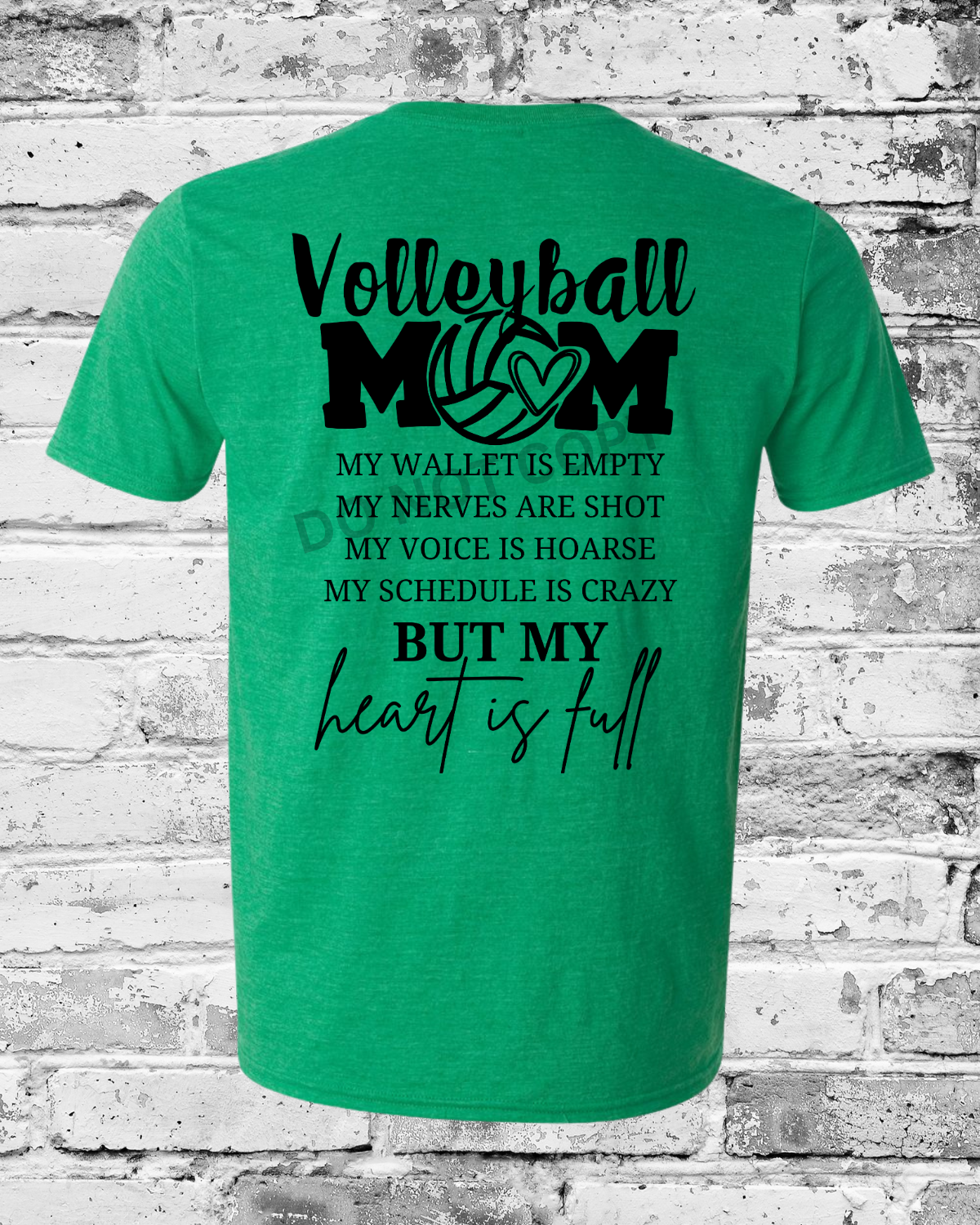 Adult Heather Irish Green T-Shirt w/Heart is Full