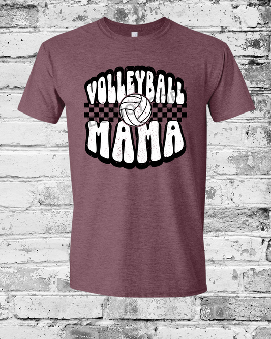 Adult Heather Maroon T-Shirt w/Retro Volleyball Mama