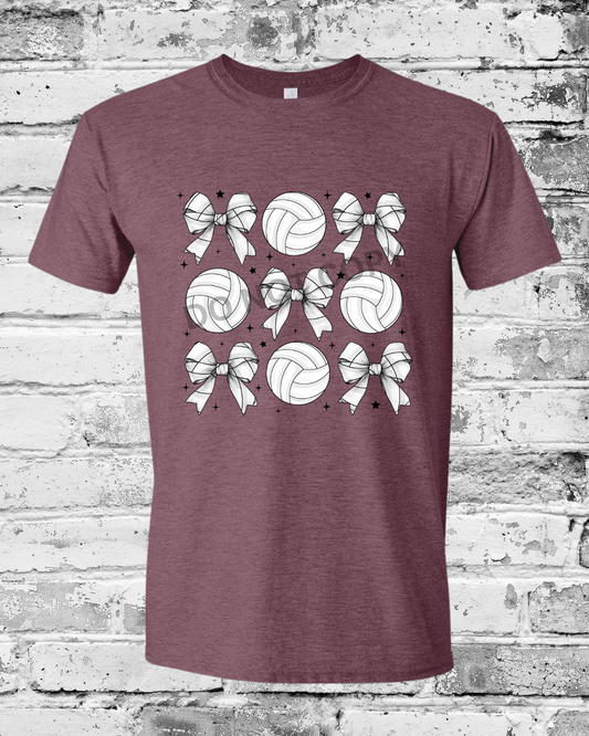 Adult Heather Maroon T-Shirt w/Bow