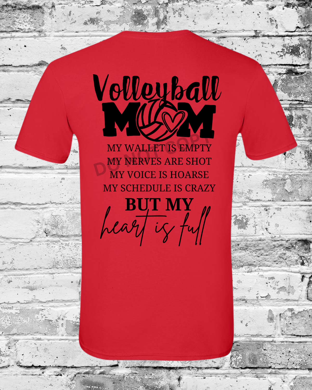 Adult Red T-Shirt w/Heart is Full