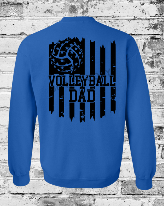 Adult Royal Crewneck w/Black Dad Flag