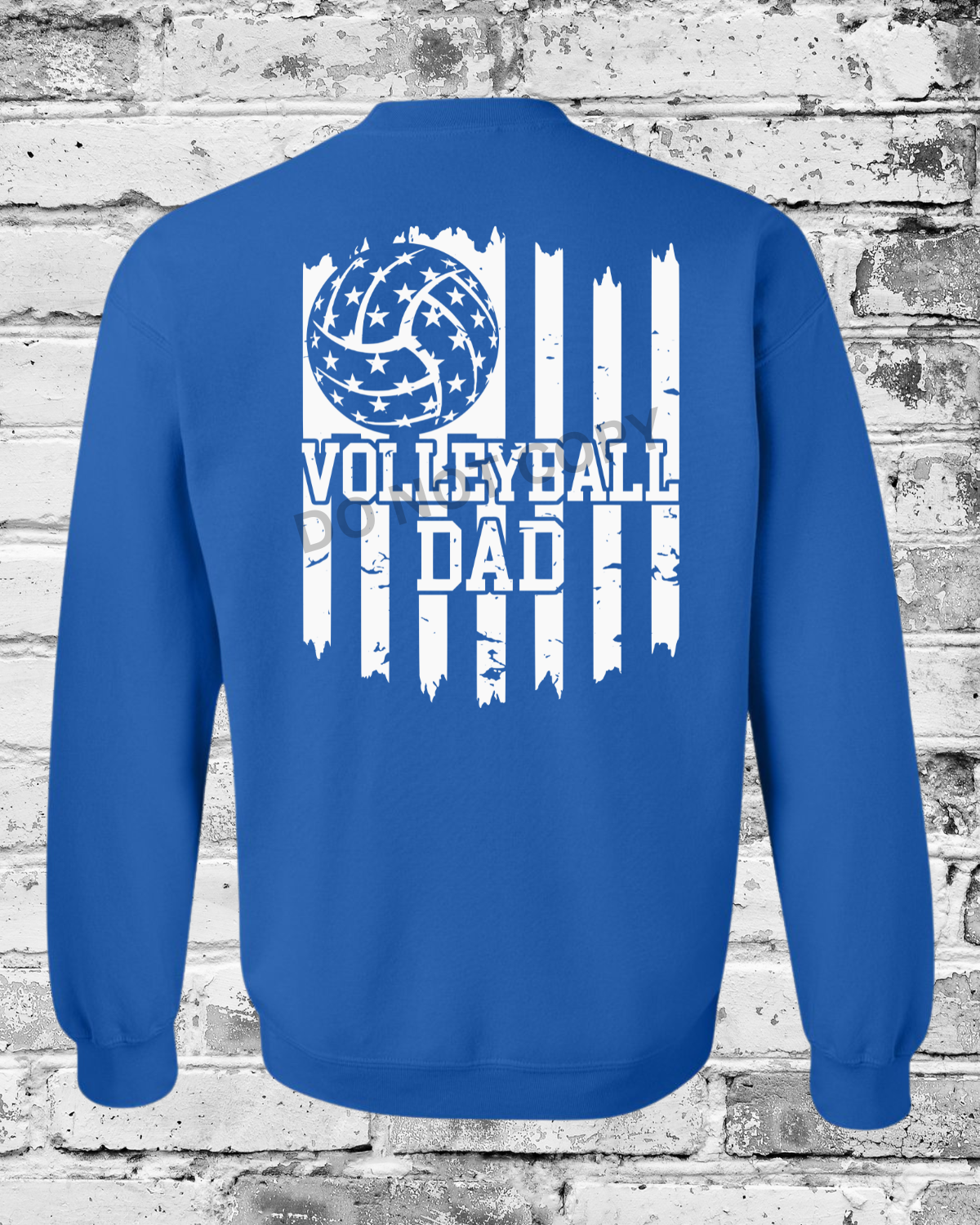 Adult Royal Crewneck w/White Dad Flag