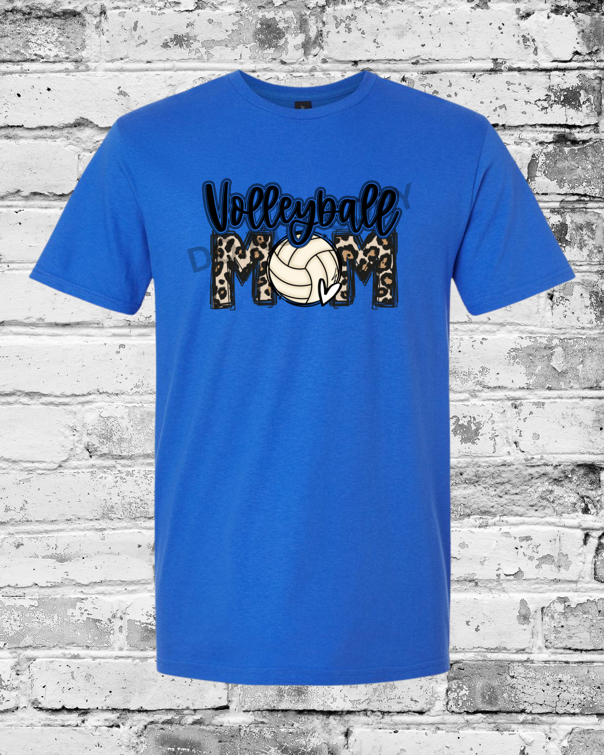 Adult Royal T-Shirt w/Leopard Volleyball Mom