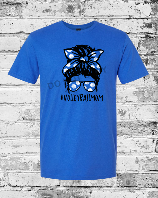 Adult Royal T-Shirt w/Messy Bun Mom
