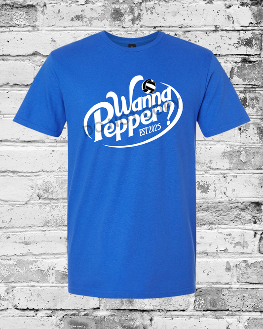 Adult Royal T-Shirt w/White Wanna Pepper