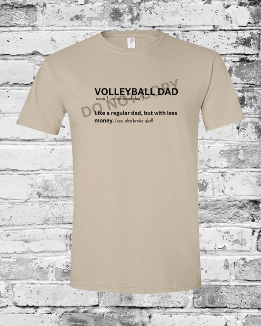 Adult Sand T-Shirt w/Black Volleyball Dad Definition