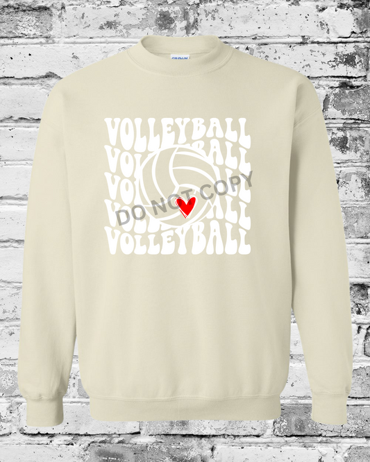 Adult Sand Crewneck w/White Wave Volleyball