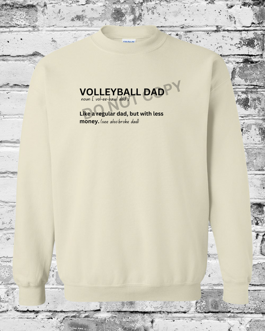 Adult Sand Crewneck w/Black Volleyball Dad Definition
