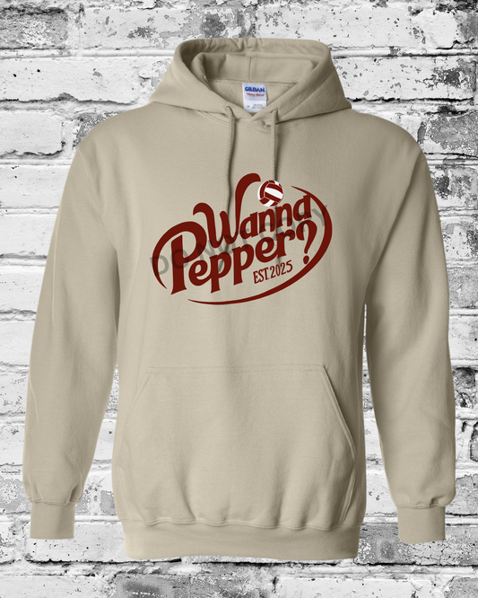 Adult Sand Hoodie w/Maroon Wanna Pepper