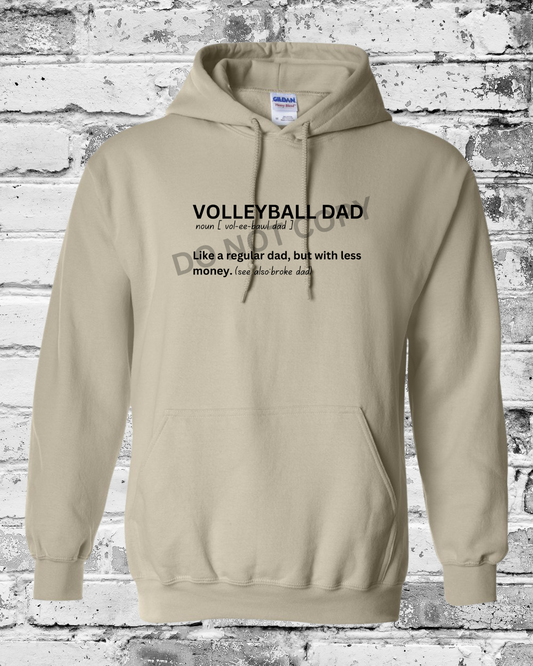 Adult Sand Hoodie w/Black Volleyball Dad Definition