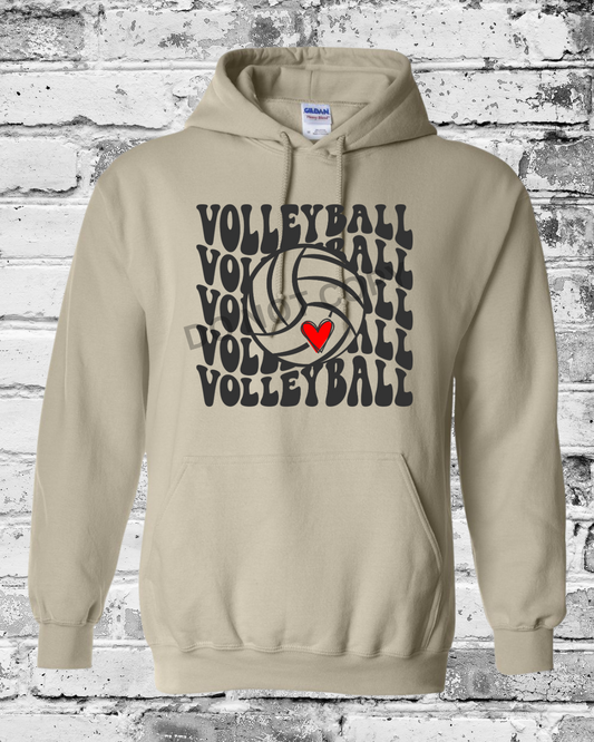 Adult Sand Hoodie w/Black Wave Volleyball