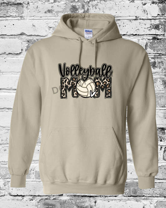 Adult Sand Hoodie w/Leopard Volleyball Mom