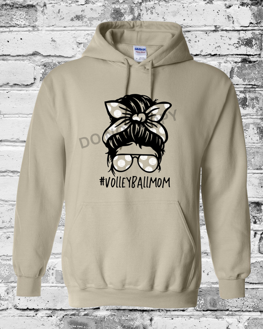 Adult Sand Hoodie w/Messy Bun Mom