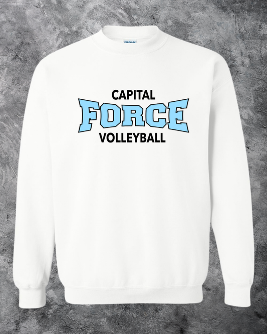Youth White Crewneck w/ Black Force