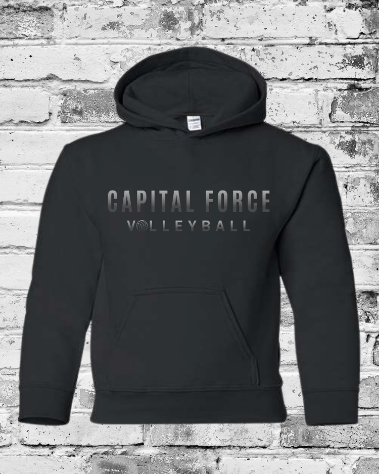 Youth Black Hoodie w/Black Ombre Capital Force
