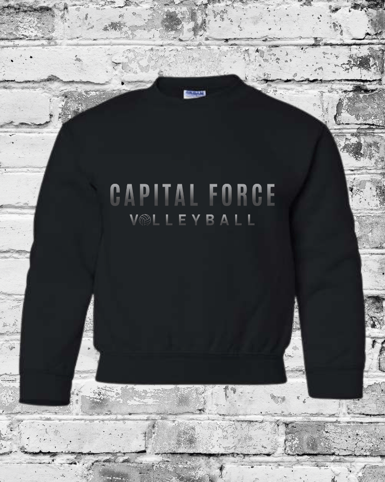 Youth Black Crewneck w/Black Ombre Capital Force