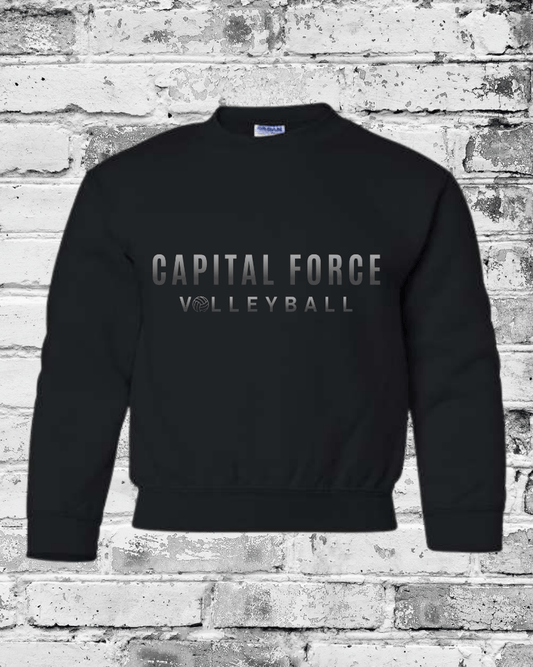Youth Black Crewneck w/Black Ombre Capital Force