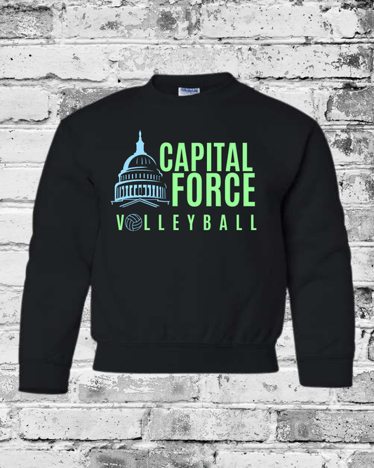 Youth Black Crewneck w/Logo