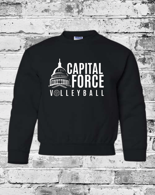Youth Black Crewneck w/White Logo