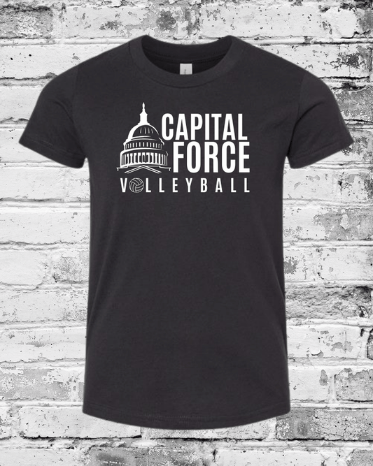 Youth Black T-Shirt w/White Logo
