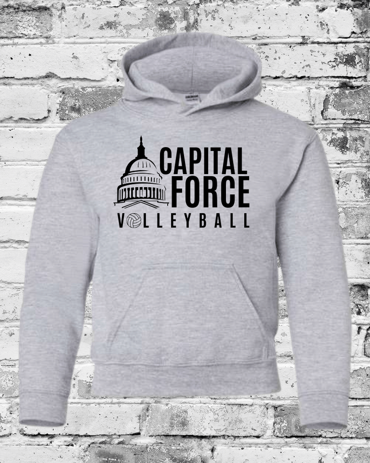 Youth Sport Grey Hoodie w/Black Logo
