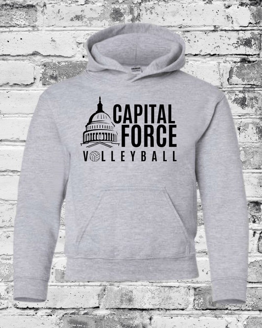 Youth Sport Grey Hoodie w/Black Logo