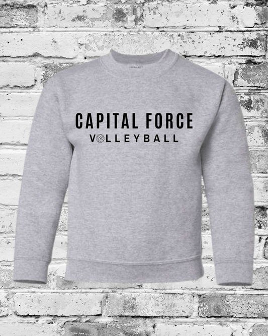 Youth Sport Grey Crewneck w/Black Capital Force