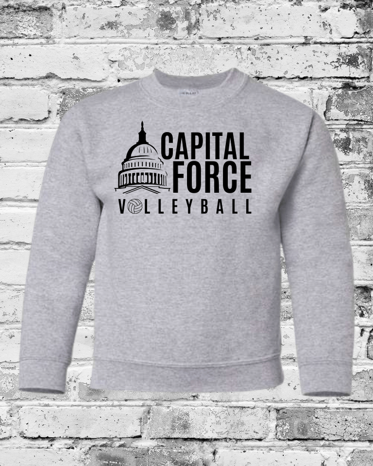 Youth Sport Grey Crewneck w/Black Logo