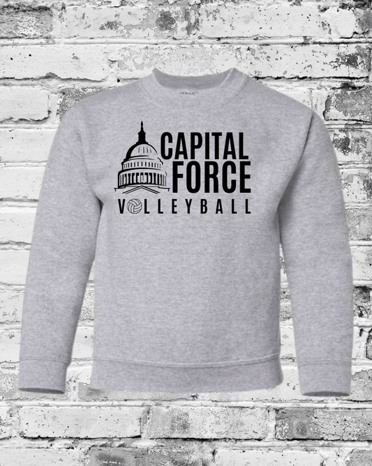 Youth Sport Grey Crewneck w/Black Logo