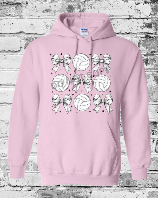 Adult Light Pink Hoodie w/Bow