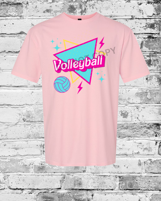 Adult Light Pink T-Shirt w/Barbie Volleyball
