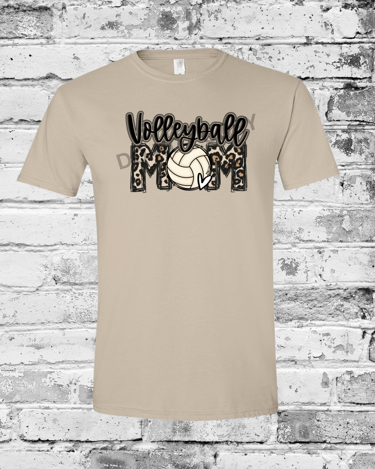 Adult Sand T-Shirt w/Leopard Volleyball Mom